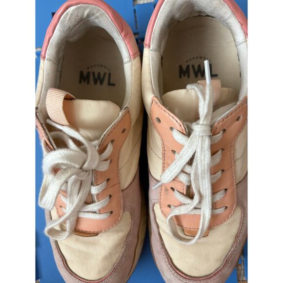 Madewell Trainer Sneakers in Washed Nylon Leather Retro Sz. 7 - Picture 8 of 9